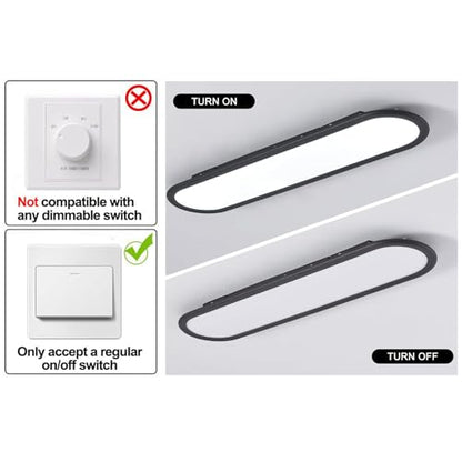 Ganeed Modern Linear Ceiling Lights, 36W LED High Brightness Long Ceiling Lamp, 27.6 Inch Ultra Thin Low Profile Light Fixture for Bedroom Kitchen Closet Hallway, Black/Cool White 6000K - color: Cool White/27.6 Inch/Black, size: Cool White/27.6 Inch
