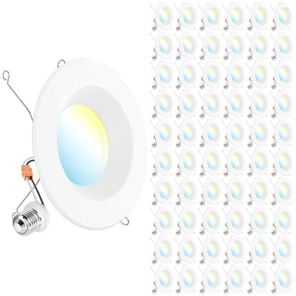 Sunco 60 Pack 6 Inch Retrofit LED Recessed Lights, 5CCT, 13W=100W Dimmable - size: 6 Inch (60 Pack)