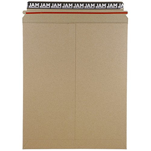 JAM PAPER Stay-Flat Photo Mailer Envelopes with Peel & Seal Closure - 11 x 13 1/2 - Brown Kraft - 6 Rigid Mailers/Pack - color: 6/Pack, size: 11" x 13 1/2"