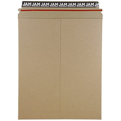 JAM PAPER Stay-Flat Photo Mailer Envelopes with Peel & Seal Closure - 11 x 13 1/2 - Brown Kraft - 6 Rigid Mailers/Pack - color: 6/Pack, size: 11" x 13 1/2"