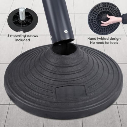 Crowd Control Stanchion Set, 4Pcs 10-Foot Retractable Belt Posts - color: Black
