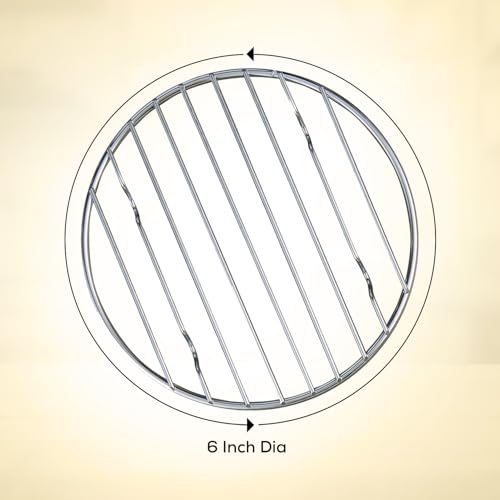 Mrs. Anderson's Baking Professional Round Cooling Rack, Heavy Duty Steel, 6 x 6 x 0.5-Inches - size: Round - 6-Inch
