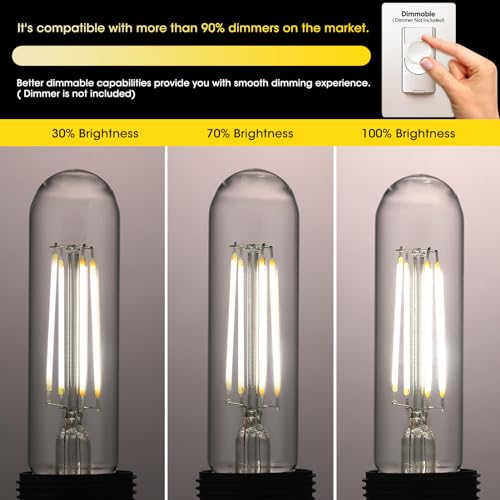 5" T10 Tubular LED Light Bulb, 60W Eq, Dimmable, Daylight 5000K, 4-Pack - color: Daylight, size: 5 Inch- 4 Count