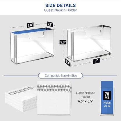 Acrylic Napkin Holder for Table, Clear Square Paper Dispenser - color: A - Acrylic Luncheon Napkin Holder, size: Luncheon Napkin Holder