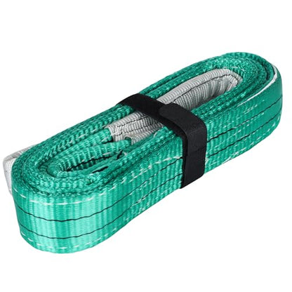 Lift Sling Straps,2" x 6' 2-Ply Heavy Duty Flat Eye Lift Slings - color: Green, size: 2" x 6'