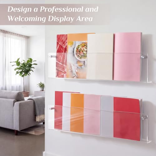 6 Pack Clear Acrylic Magazine Holder Wall, Brochure, 24 Inch - size: 24 Inch