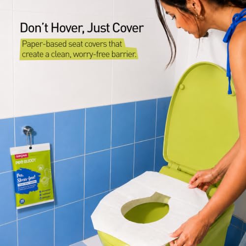 PEE BUDDY Flushable Disposable Toilet Seat Covers | Hygienic Protection for Kids, Adults, Pregnant Women | Nature-Friendly, Easy to Use & Dispose | for Travel & Public Toilets (Pack of 20) - size: 20 Seat Covers