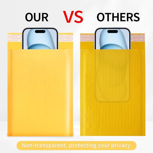 105Pack Yellow 6x10inch Kraft Bubble Mailers Small Business Mailing Packages Self-Sealing Paper Envelopes, Mailer Shipping Padded Envelopes with Strong Adhesion for Jewelry Makeup Supplies - size: 6x10-105pcs