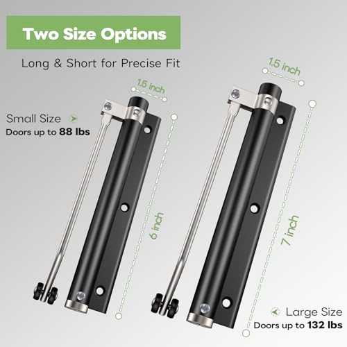 Automatic Door Closer, Stops Door Slamming, Ultra-Quiet Soft Close for Home & Apartment Doors, Upgraded Aluminum Roller Arm, Scratch-Free, Adjustable Speed, Self Closing Spring Door Closer, Silver - size: Small Size – Doors up to 88 lbs, style: Matte Silv