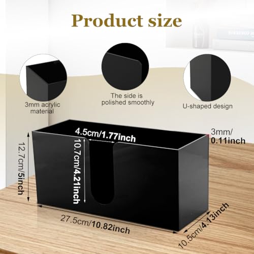 Paper Towel Holder Countertop, Acrylic Napkin Dispenser, Multifold Paper Towel Dispenser, Black Napkin Holder for Z-fold C-fold Trifold