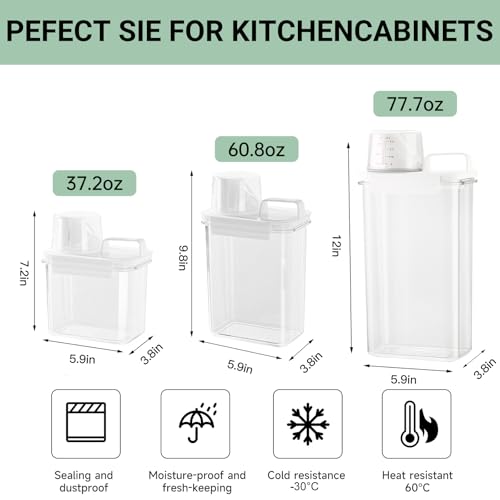 Cereal Storage Containers Sets,BPA Free with Pouring Spout Handle Airtight Food Storage Dispenser with lids For Rice Flour Pasta Grain, Pet Food Storage Container (37.2 oz + 77.7 oz (2 of Each)) - size: 2 Large, 2 Small-4 pcs