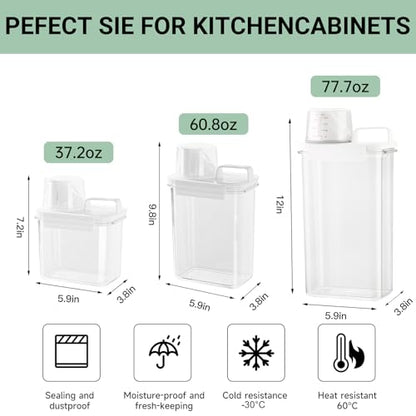 Cereal Storage Containers Set(M*1&L*1) Airtight Food Storage Dispenser - size: 1 Large, 1 Medium-2 pcs