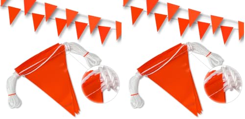 Fluorescent Orange OSHA Perimeter Marking Flags (102FT string) Warn of hazardous areas, traffic control.Marking construction sites, scaffolding, sporting events, private property. (Pack of 2) - color: Fluorescent Orange, size: 7"x10"x102Ft (Pack of 2)
