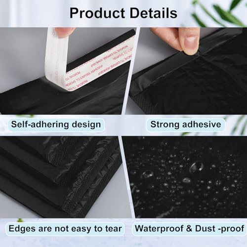 Henoyso 30 Pcs Bubble Poly Mailers Padded Envelopes,Black,14 X 19 Inches - color: Black, size: 14 x 19 Inches