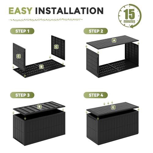 UDPATIO Deck Box - color: Black, size: 100 Gallon