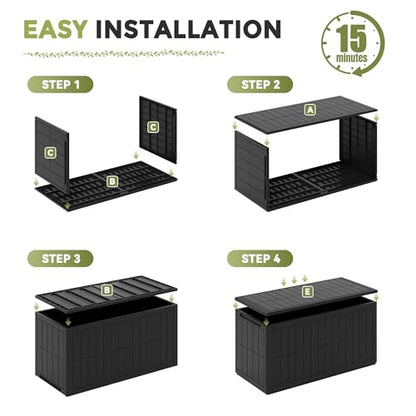 UDPATIO Deck Box - color: Black, size: 100 Gallon