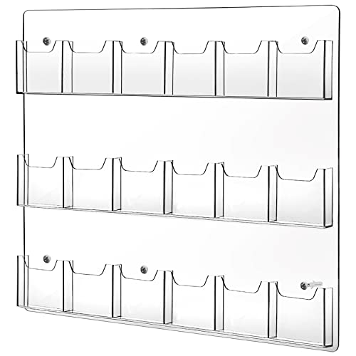 Eersida 18 Pockets Acrylic Brochure Pamphlet Holder Brochure Display Stand