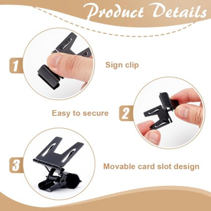 MAYJOYDIY 20 Pcs Black Pop Clip Sign Stand Holders Iron Sign Clips - color: Black