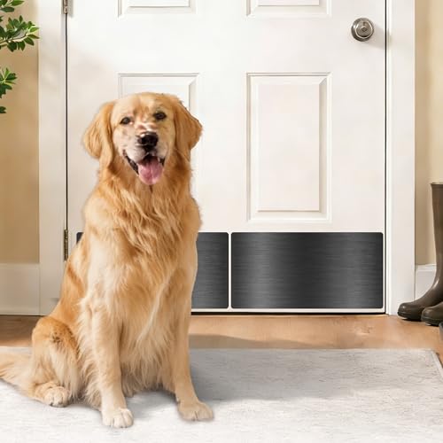 2 PCS 8" x 16" Brushed Door Kick Plate, Self-Adhesive, Rounded Corners - color: Brushed Black, size: 8"x16"