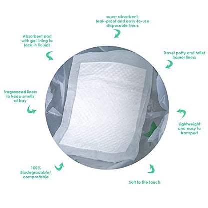 Potty Chair Liners, Portable Disposable Potty Liner Bags for Universal Potty Training Toilet Seat, Toddler Outdoors Travel Baby Toilet Liners - 60 Pack - size: 60 Pack