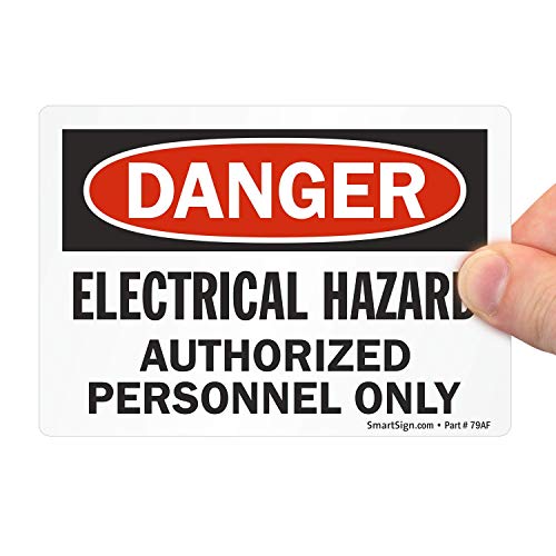 SmartSign - U9-1742-ND_3.5x5 "Danger - Electrical Hazard, Authorized Personnel Only" Label | 3.5" x 5" Laminated Vinyl Black/Red on White - size: 3.5" x 5"
