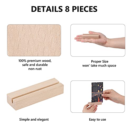 8 Pieces Wood Place Card Holders Table Number Holders Rustic Number Stands for Wedding Party Table Decoration