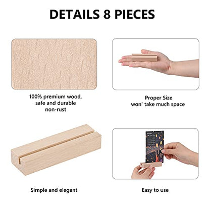 8 Pieces Wood Place Card Holders Table Number Holders Rustic Number Stands for Wedding Party Table Decoration