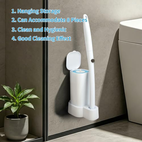 IwIeIaIrI Disposable Toilet Brush and Holder Set with 48 Refills, Square - color: Square Tube