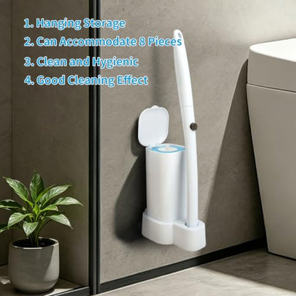 IwIeIaIrI Disposable Toilet Brush and Holder Set with 48 Refills, Square - color: Square Tube