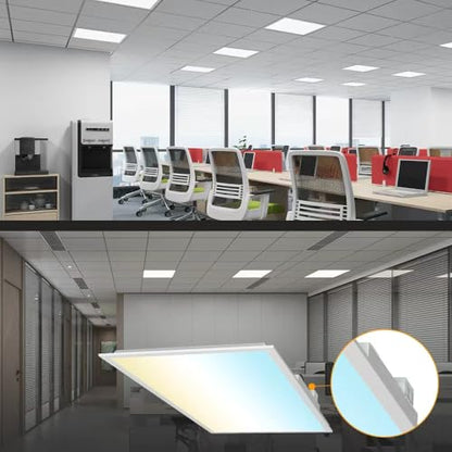 2x2ft LED Flat Panel Light with Emergency Battery Backup, 2PK - style: Emergency Battery