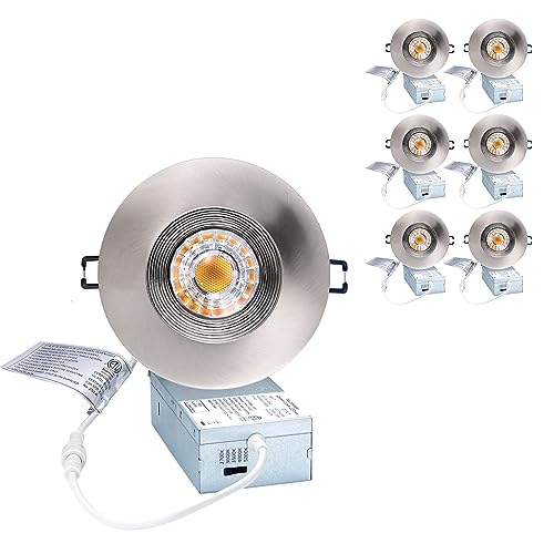 POPANU 4 Inch Gimbal LED Recessed Lights 6 Pack,Adjustable Downlight,Nickel - color: Brushed Nickel, size: 4 Inch