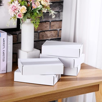 Qilery 200 Pcs 6.1 x 4.02 x 1.26 Inches Mailing Boxes White Mailer Boxes - size: 6.1 x 4.02 x 1.26 Inches