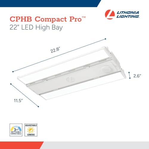 Lithonia Lighting Compact Pro LED High Bay Light Adj Lumens, 4000K/5000K - color: ALO, Switchable Color, size: 22.8-Inch