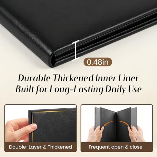 10 Pcs PU Leather Menu Covers 8.5x11 Inch, Menu Holders with 2-View
