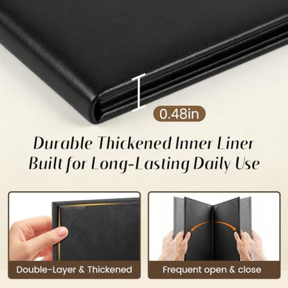 10 Pcs PU Leather Menu Covers 8.5x11 Inch, Menu Holders with 2-View