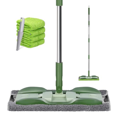 Masthome Microfiber Flat Mop for Hardwood, Laminate Floor Cleaning - color: Green Professional