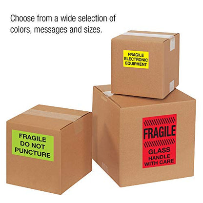 Tape Logic Aviditi Tape Logic 4" x 6","Fragile Do Not Stack" Fluorescent Red Warning Sticker, for Shipping, Handling, Packing, and Moving (1 Roll of 500 Labels)
