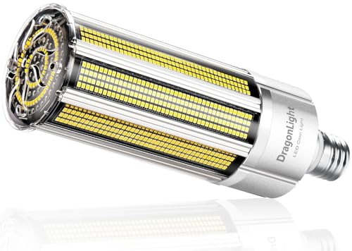 DragonLight Upgraded 240W Commercial Grade Corn LED Light Bulb Fanless (1200 Watt MH/HPS Replacement) E39 Mogul Base 4000K 32,400LM - Good for High Bay Area Lighting and Indoor Plants Growing - size: Large
