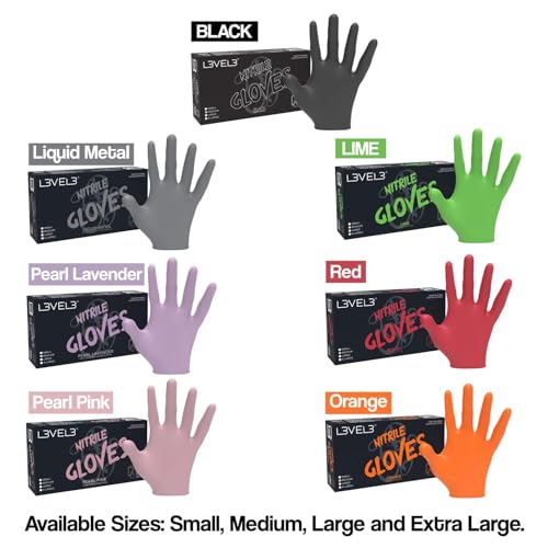 L3 Level 3 Nitrile Gloves - Professional Heavy Duty Disposable Gloves - Latex Free - Fits Snug - Box of 100 - color: Lavender, size: Small (Pack of 100)
