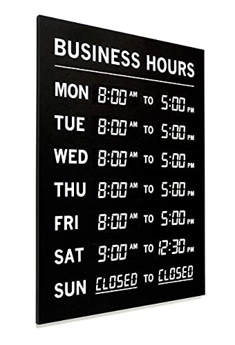 Kubik Letters Business Hours Sign With Vinyl for Numbers - Open Closed Sign for Stores and Restaurants - Glass Door Operation Hours