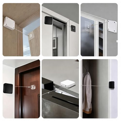 PATIKIL Automatic Sliding Screen Door Closer 3.2 Ft 1200g/12N Black 1 Set - color: Black, size: 3.2 Ft, 1200g/12N