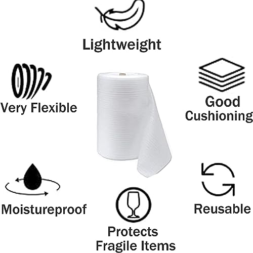 12"x 140'Foam Wrap Rolls for Moving Packing Foam Roll Packing Materials Shipping Packing Moving Supplies, Thick Cushion packaging wraps for Protect Glasses,Fragile Items,Dishes (2 PACK-30 * 25M) - size: 2 PACK-30*25M