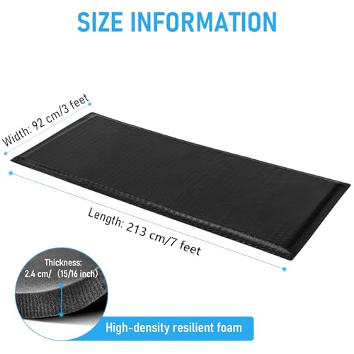 Anti Fatigue Mat 3x7 Ft 15/16" Thick Soft Sponge Ergonomic Mat - size: 84"L x 36.2"W x 0.9"Th