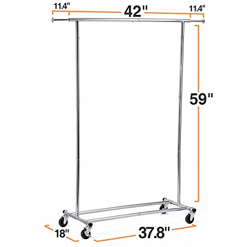 HOUSE DAY Portable Clothing Garment Rack Heavy Duty Rolling Clothes Rack Collapsible Clothing Rack-Commercial Grade