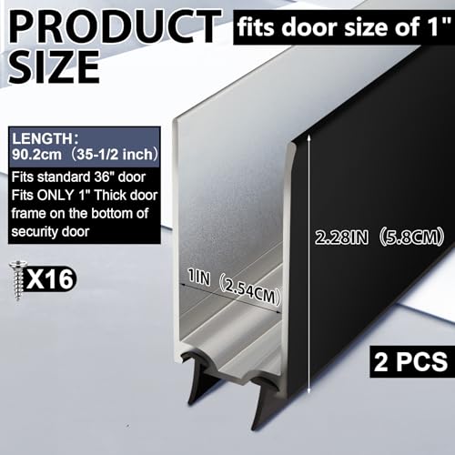 Pushglossy 2 Pack 35.5inch Storm Door Sweep Replacement Bottom Sweep, Black - color: Black, size: 35.5 inch