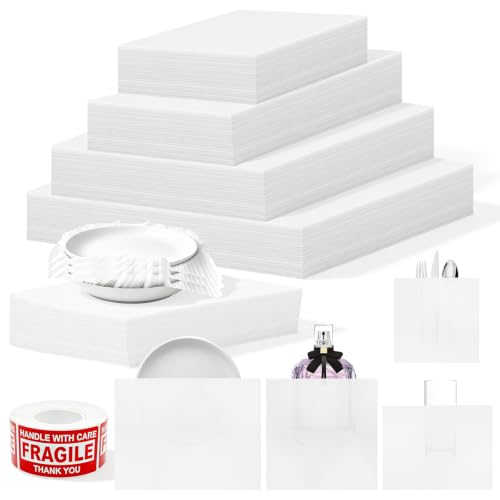 500 Pack Dish Packing Supplies Foam Wrap Pouches Sheets for Moving