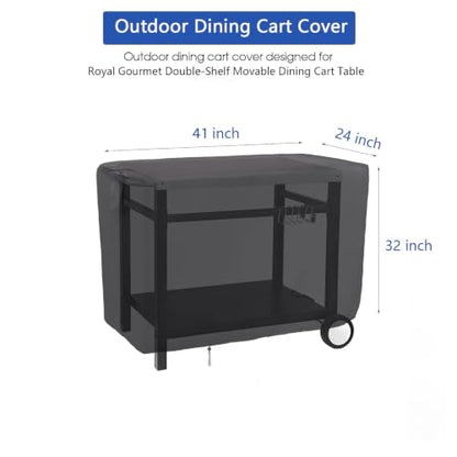 Outdoor Prep Table Cover for Royal Gourmet Double-Shelf Table - size: 41" x 24" x 32"