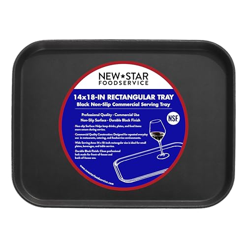 New Star Foodservice 25095 Restaurant Grade Non-Slip Tray, Plastic, Rubber Lined, Rectangular, 14-Inch x 18-Inch, Black - color: Black, size: 14-Inch x 18-Inch