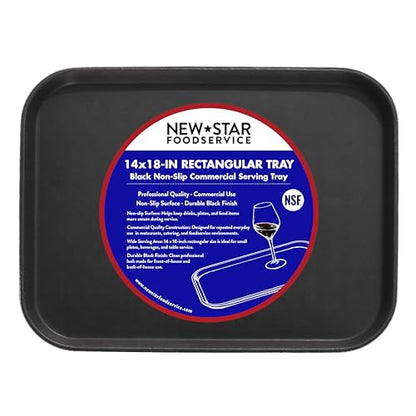 New Star Foodservice 25095 Restaurant Grade Non-Slip Tray, Plastic, Rubber Lined, Rectangular, 14-Inch x 18-Inch, Black - color: Black, size: 14-Inch x 18-Inch