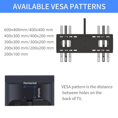 Suptek Ceiling TV Wall Mount Fits 37-75 inch LCD LED Plasma Monitor Flat Panel Screen Display with VESA 600x400 (Max) Loaded up to 132lbs Height Adjustable MC5602 - size: Max 75" TV